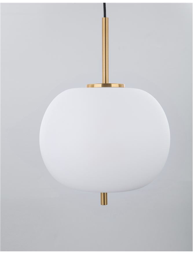 Lampa suspendata LATO 2 Opal Glass Antique Brass NOVA LUCE