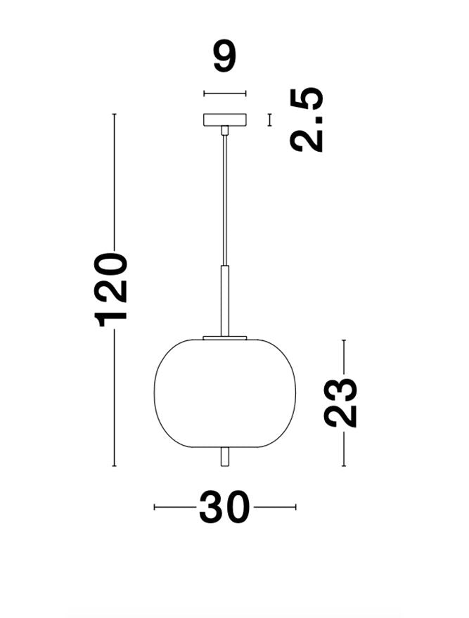 Lampa suspendata LATO 2 Opal Glass Antique Brass NOVA LUCE