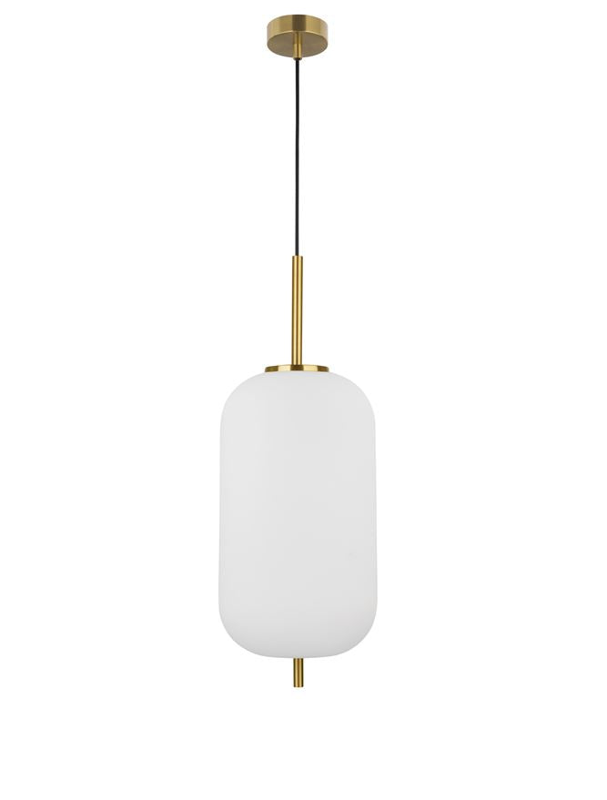 Lampa suspendata LATO Antique Brass & Opal Glass D22 NOVA LUCE