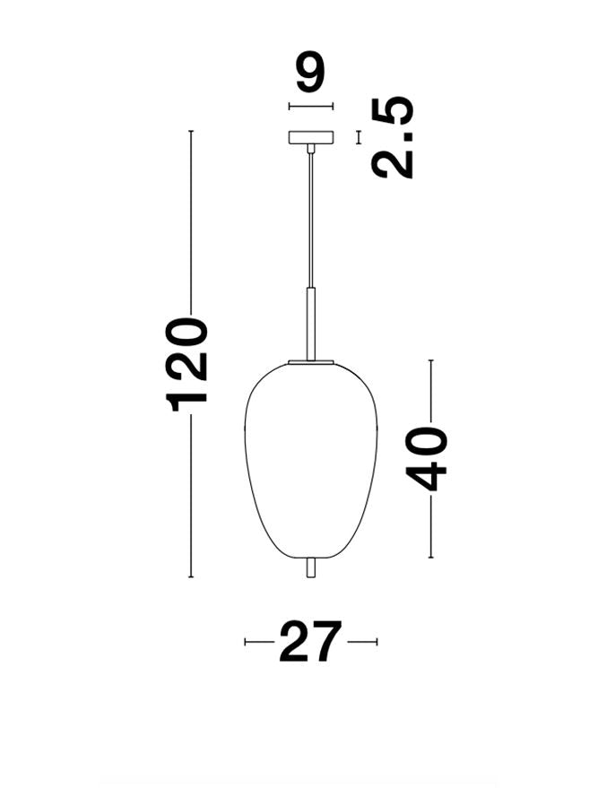 Lampa suspendata LATO 3 Opal Glass Antique Brass D27 NOVA LUCE