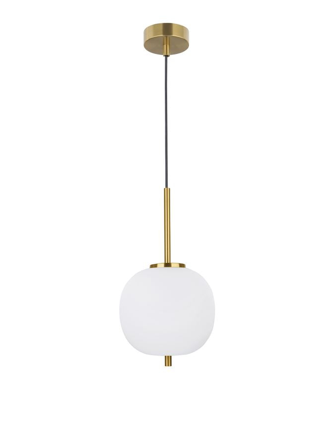 Lampa suspendata LATO Opal Glass Antique Brass D18.5 NOVA LUCE