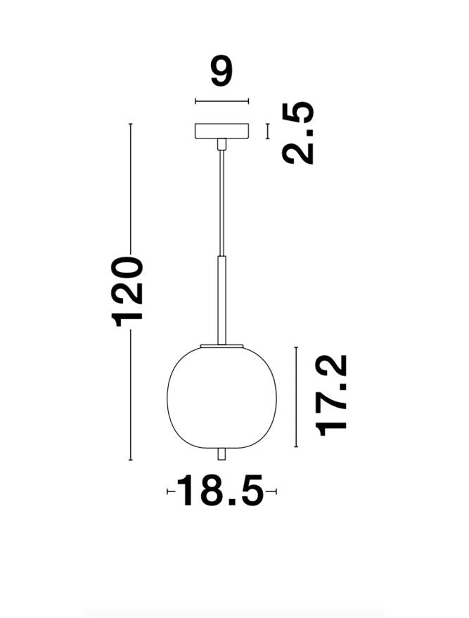 Lampa suspendata LATO Opal Glass Antique Brass D18.5 NOVA LUCE