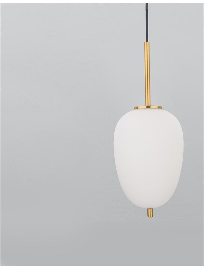 Lampa suspendata LATO Antique Brass & Opal Glass D15.8 NOVA LUCE