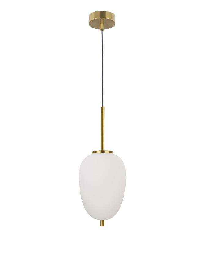 Lampa suspendata LATO Antique Brass & Opal Glass D15.8 NOVA LUCE