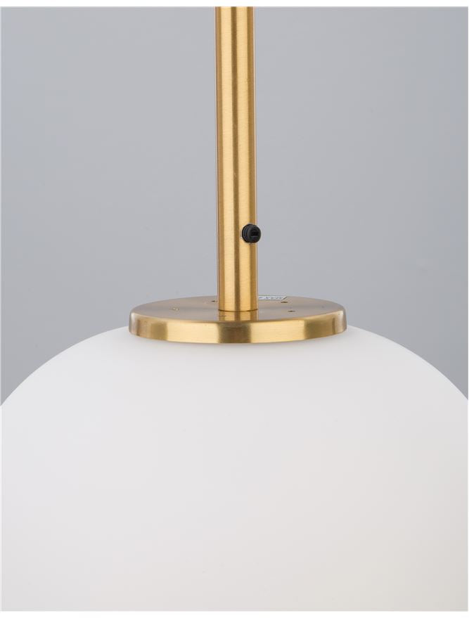 Lampa suspendata LATO Antique Brass & Opal Glass D15.8 NOVA LUCE