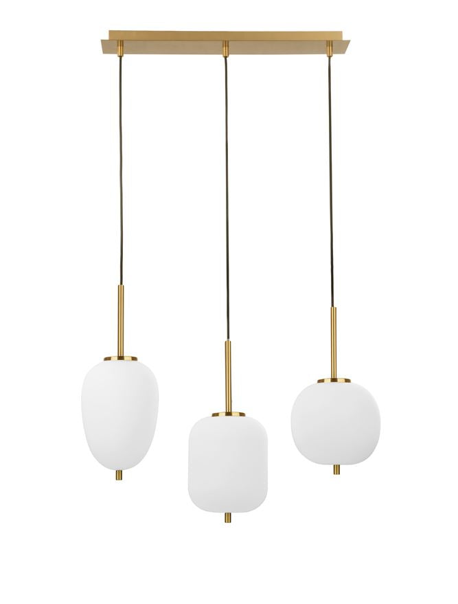 Lampa suspendata LATO 3 Opal Glass Antique Brass  D15.8 NOVA LUCE