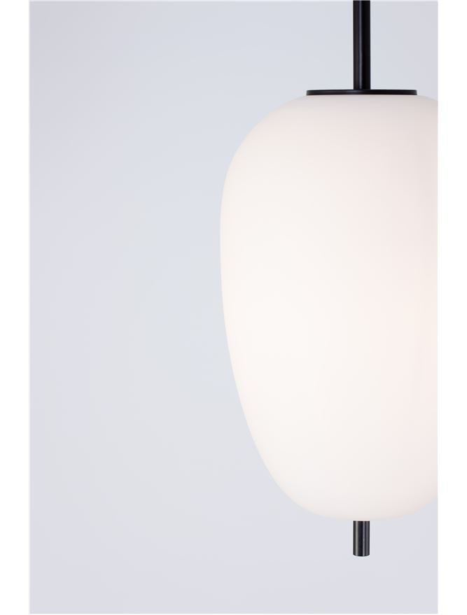 Lampa suspendata LATO Black Metal & Opal Glass D27 NOVA LUCE