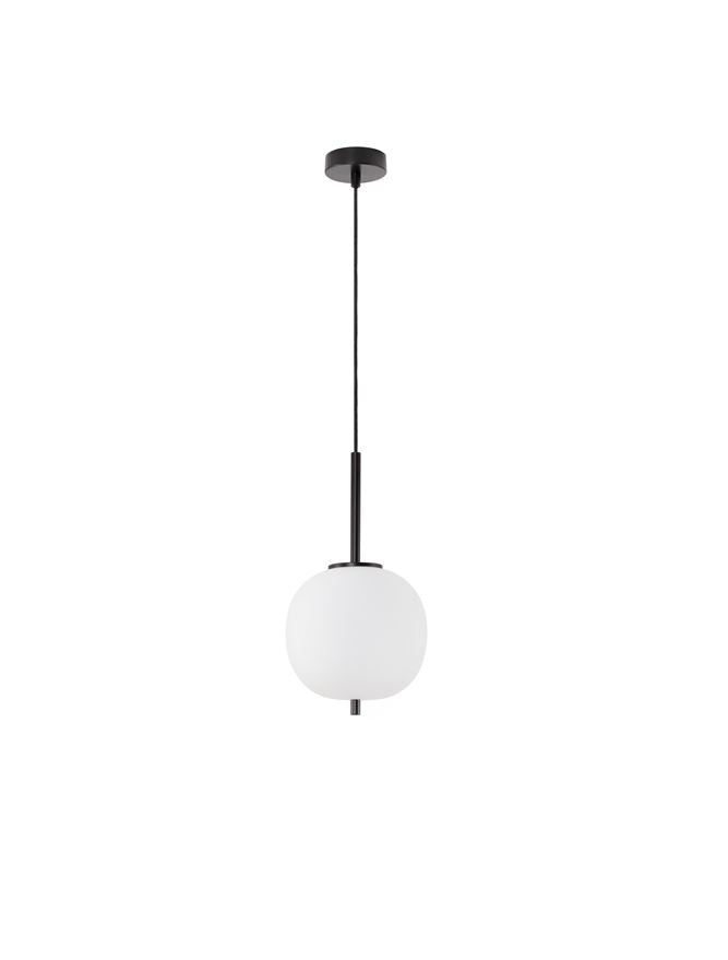 Lampa suspendata LATO Black Metal & Opal Glass D18.5 NOVA LUCE