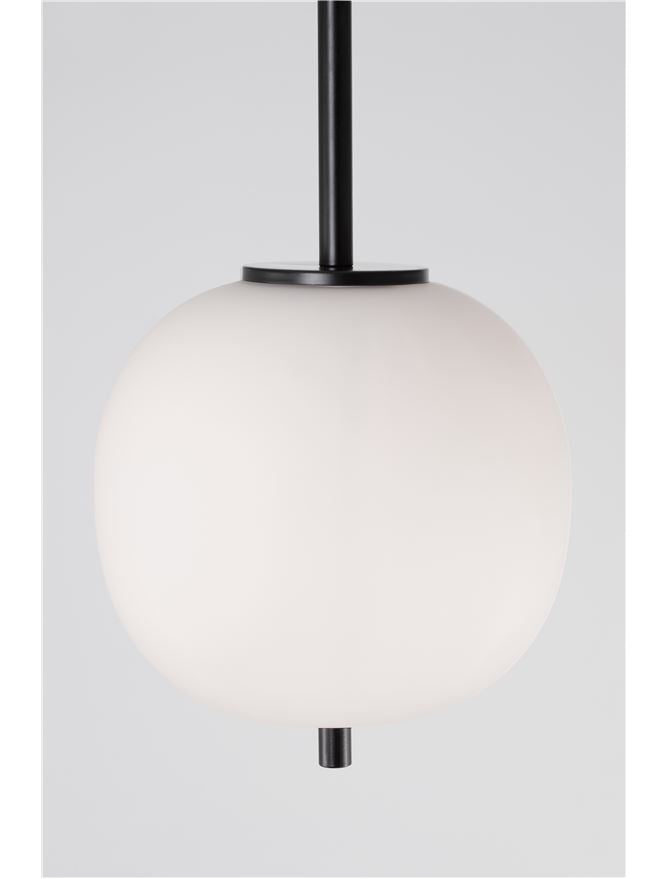 Lampa suspendata LATO Black Metal & Opal Glass D18.5 NOVA LUCE