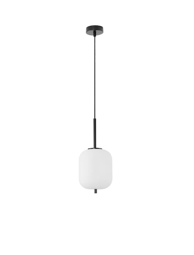 Lampa suspendata LATO Black Metal & Opal Glass D16.5 NOVA LUCE