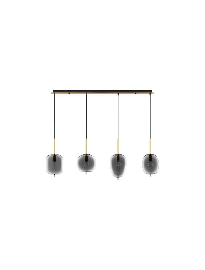 Lampa suspendata LATO 4 Smoky Glass Black NOVA LUCE