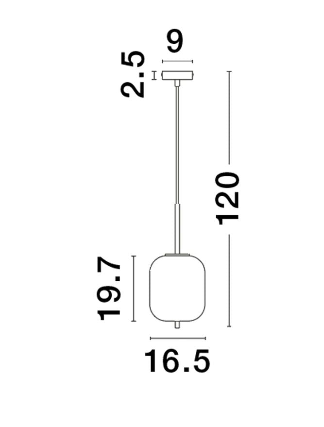 Lampa suspendata LATO Smoky Glass Black D16.5 NOVA LUCE