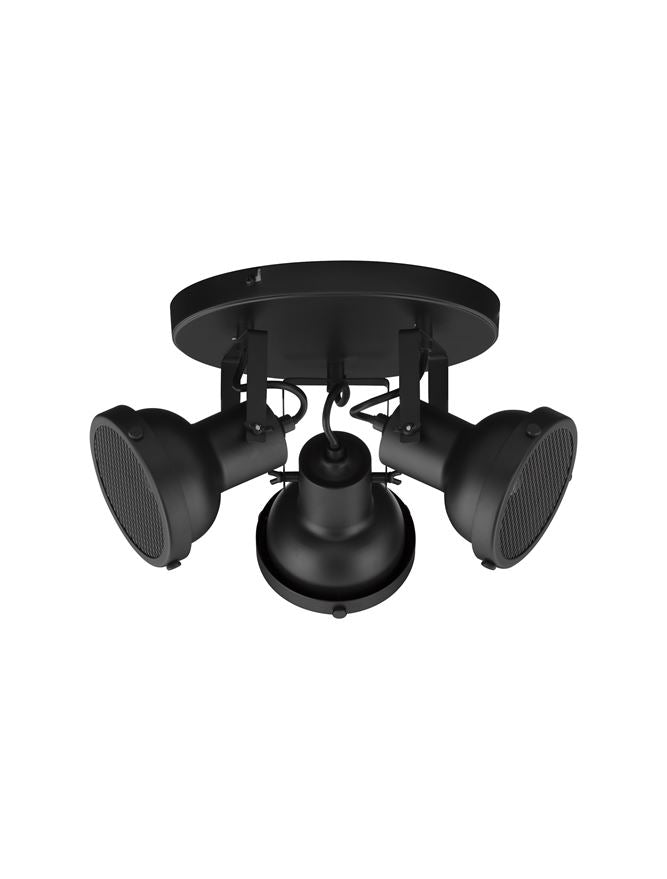 Plafoniera RUVI Matt Black Metal LED 3X5W E14 Diam: 24 cm Nova Luce