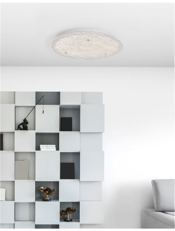 Plafoniera WING White Metal & Glass Led 40W 3000K  Diam: 53 cm Nova Luce