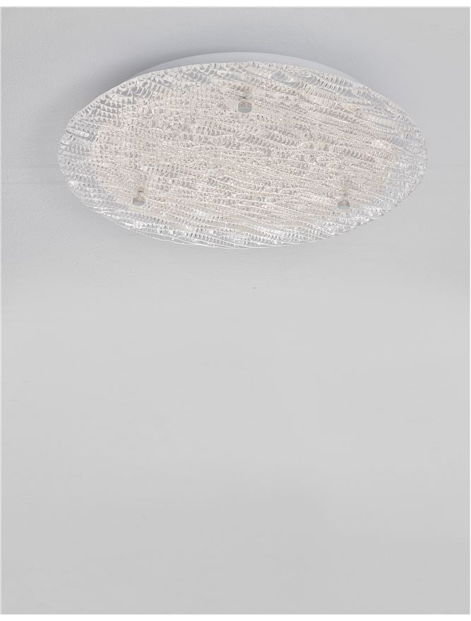 Plafoniera WING White Metal & Glass Led 40W 3000K  Diam: 53 cm Nova Luce