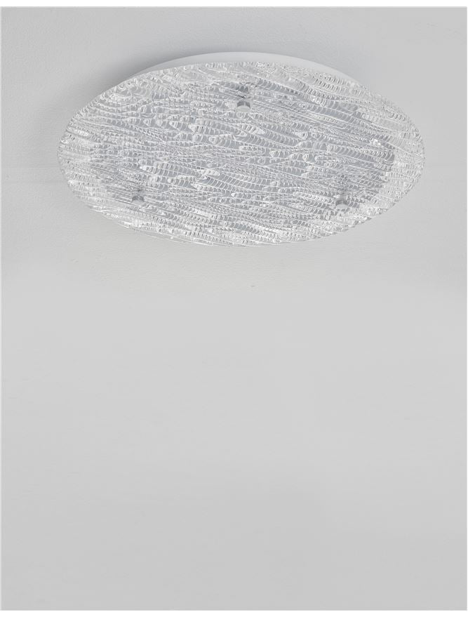 Plafoniera WING White Metal & Glass Led 40W 3000K  Diam: 53 cm Nova Luce