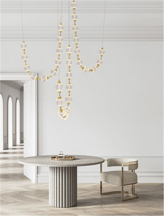 Lampa suspendata BRILLANTE Gold Metal & Crystal NOVA LUCE