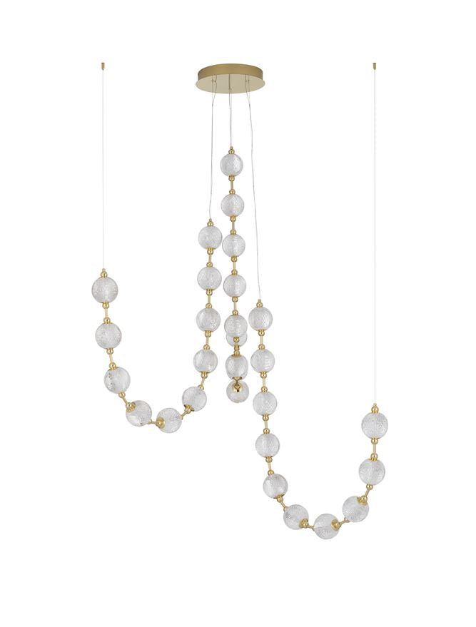 Lampa suspendata BRILLANTE Gold Metal & Crystal NOVA LUCE