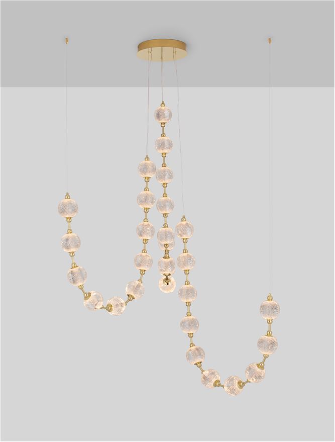 Lampa suspendata BRILLANTE Gold Metal & Crystal NOVA LUCE