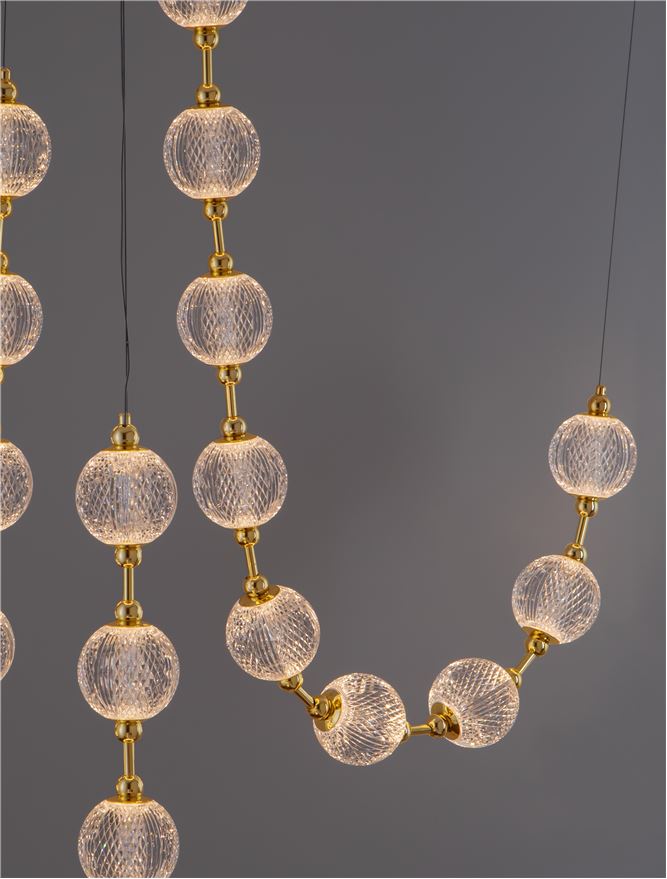 Lampa suspendata BRILLANTE Gold Metal & Crystal NOVA LUCE