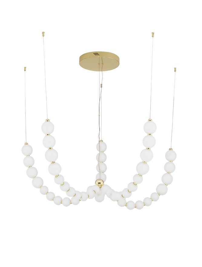 Lampa suspendata PERLA Gold Metal & Opal Glass D118 NOVA LUCE