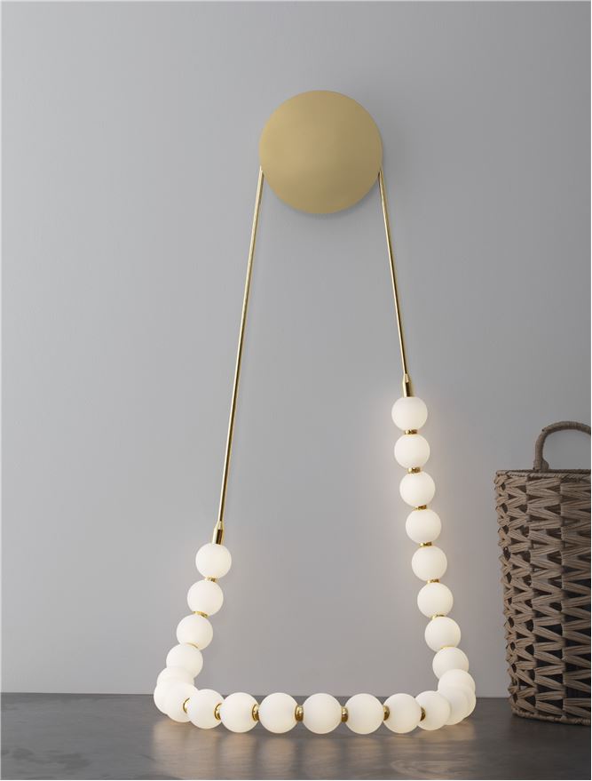 Aplica de interior PERLA gold  metal & opal glass 50W 3000K IP20 H132cm Nova Luce