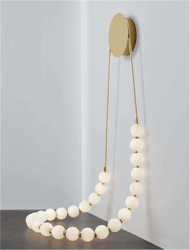 Aplica de interior PERLA gold  metal & opal glass 50W 3000K IP20 H132cm Nova Luce