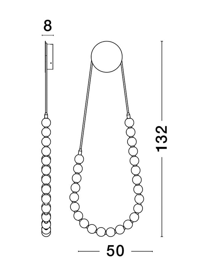 Aplica de interior PERLA gold  metal & opal glass 50W 3000K IP20 H132cm Nova Luce