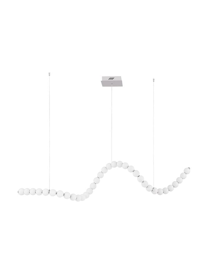 Lampa suspendata PERLA Chrome Metal & Opal Glass 167cm NOVA LUCE