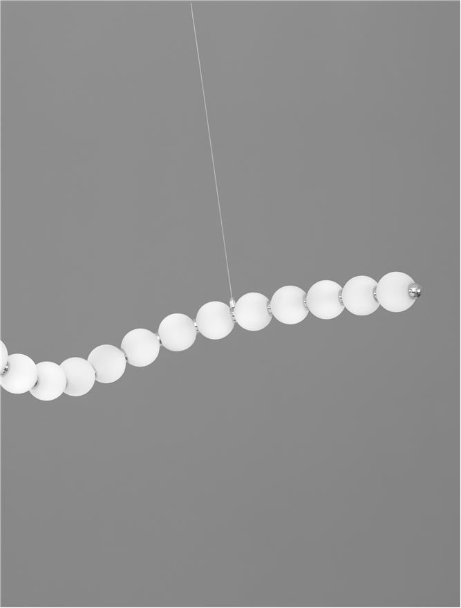 Lampa suspendata PERLA Chrome Metal & Opal Glass 167cm NOVA LUCE
