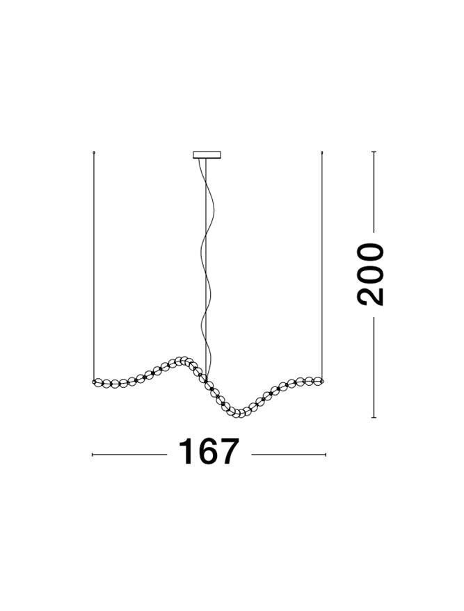 Lampa suspendata PERLA Chrome Metal & Opal Glass 167cm NOVA LUCE