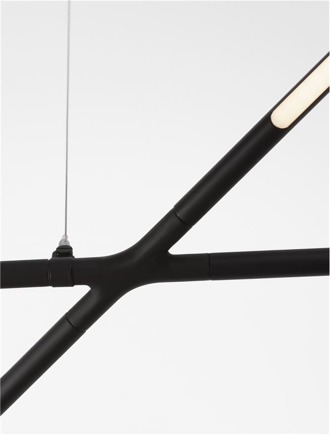 Lampa suspendata RACCIO Black Metal & Acrylic L115 NOVA LUCE