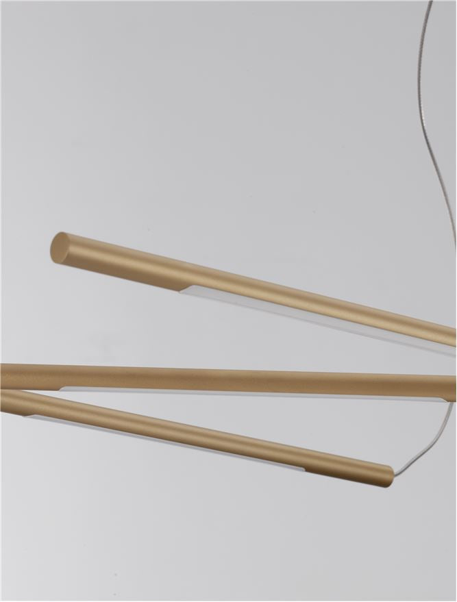 Lampa suspendata RACCIO Brass Gold Metal & Acrylic L115 NOVA LUCE