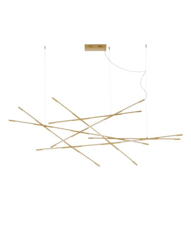 Lampa suspendata RACCIO Brass Gold Metal & Acrylic L180.5 NOVA LUCE
