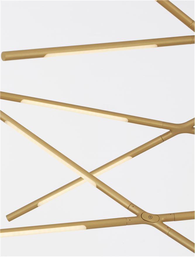 Lampa suspendata RACCIO Brass Gold Metal & Acrylic L180.5 NOVA LUCE