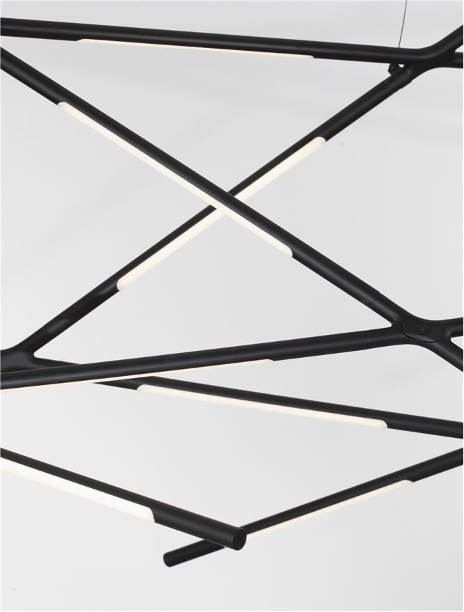 Lampa suspendata RACCIO Black Metal & Acrylic L180.5  NOVA LUCE