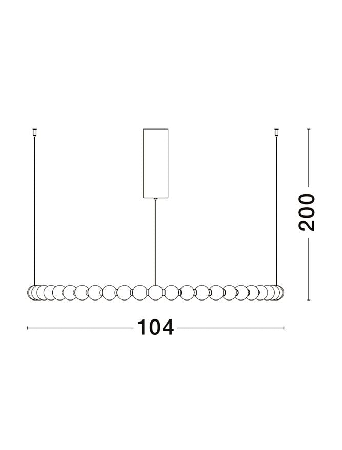 Lampa suspendata PERLA Round Gold Metal & Opal Glass D104 NOVA LUCE