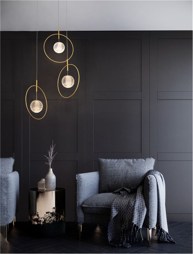 Lampa suspendata ATOS 3 Gold Aluminium & Acrylic NOVA LUCE