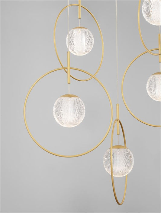Lampa suspendata ATOS 5 Gold Aluminium & Acrylic NOVA LUCE