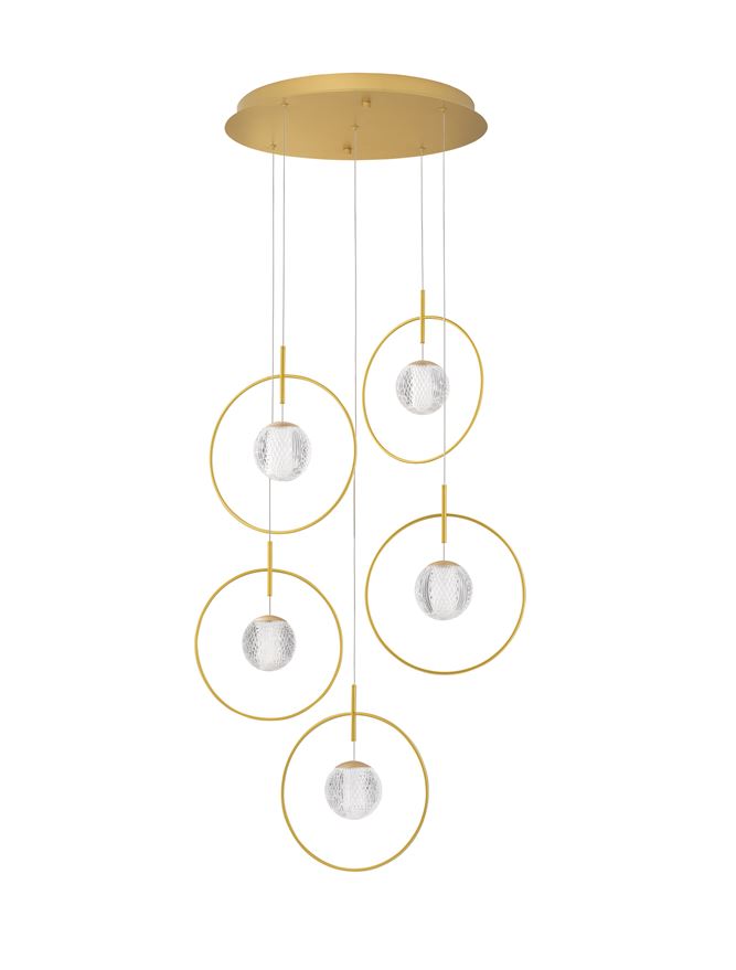 Lampa suspendata ATOS 5 Gold Aluminium & Acrylic NOVA LUCE