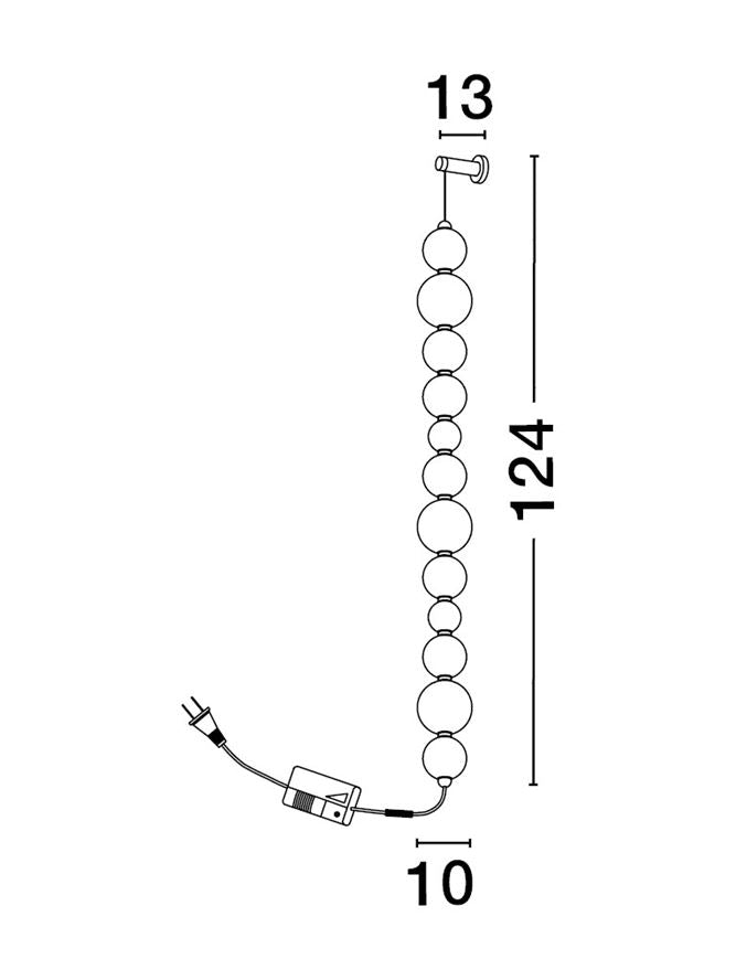 Aplica de interior PERLA gold  metal & opal glass 41W 3000K IP20 H124cm Nova Luce