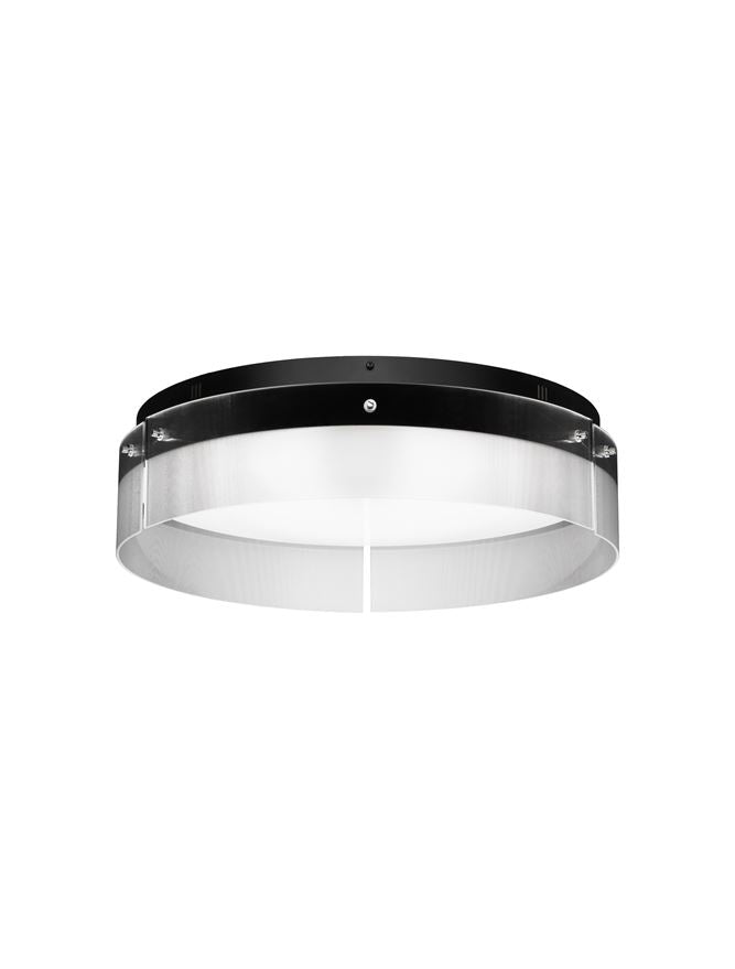 Plafoniera PAULINE Sandy Black Aluminium & Clear Glass Led 48W 3000K Diam: 55 cm Nova Luce