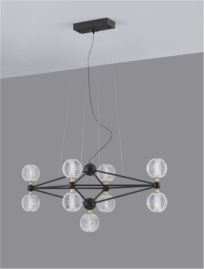 Lampa suspendata BELINDA D96 Black Aluminium & Acrylic NOVA LUCE