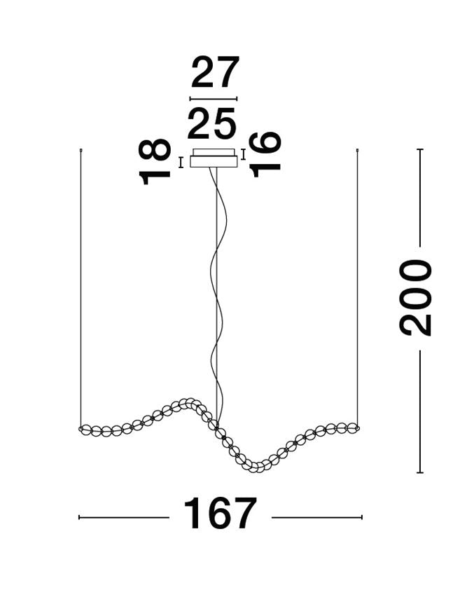 Lampa suspendata PERLA Gold Metal & Opal Glass 167cm NOVA LUCE