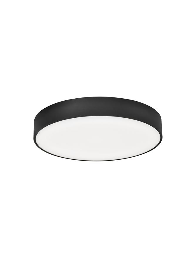 Plafoniera SOTTO Sandy Black Aluminium & Acrylic LED 40W 2700-3500-5000K IP20 - Included Remote Control - CCT Dimmable Diam: 46 cm Nova Luce