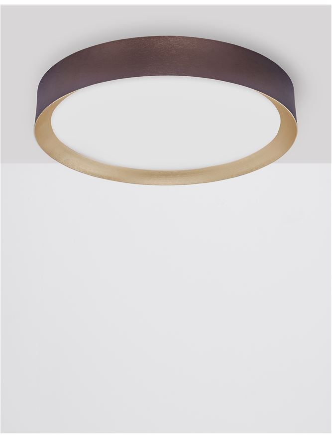 Plafoniera LUTON Coffee Brown Aluminium Matt White Acrylic Diffuser 47W Diam. 55 cm Nova Luce