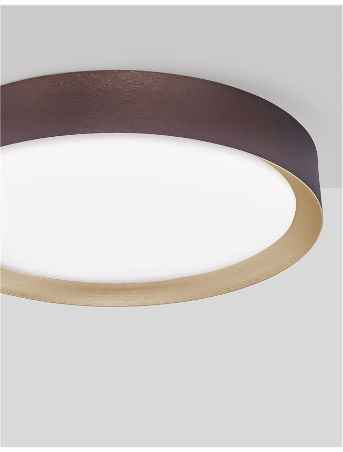 Plafoniera LUTON Coffee Brown Aluminium Matt White Acrylic Diffuser 47W Diam. 55 cm Nova Luce