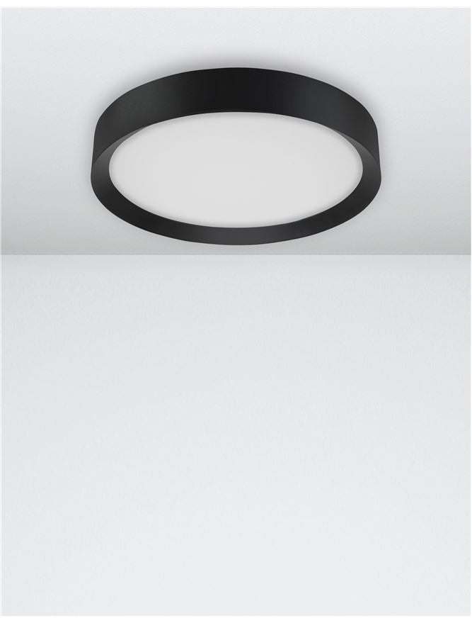 Plafoniera LUTON Sandy Black Aluminium Matt White Acrylic Diffuser 47W Diam. 55 cm Nova Luce