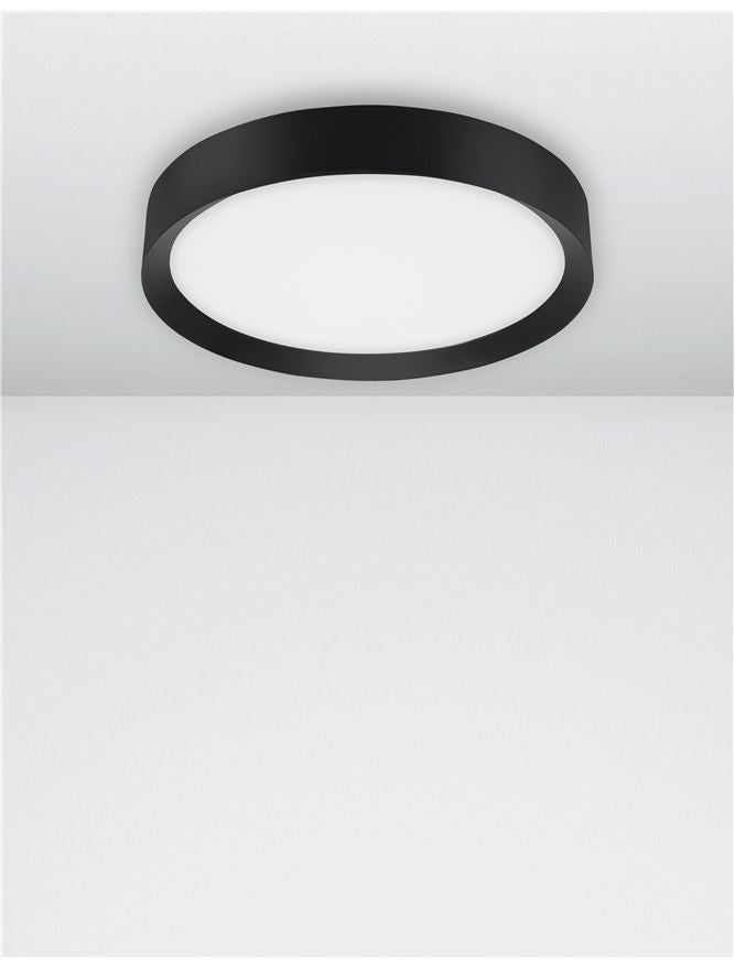 Plafoniera LUTON Sandy Black Aluminium Matt White Acrylic Diffuser 47W Diam. 55 cm Nova Luce
