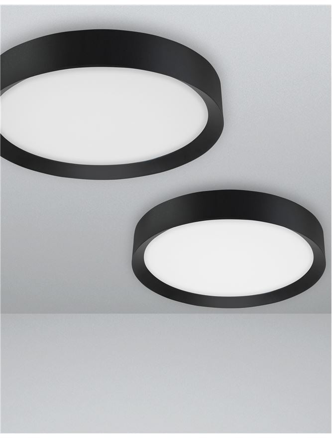 Plafoniera LUTON Sandy Black Aluminium Matt White Acrylic Diffuser 47W Diam. 55 cm Nova Luce